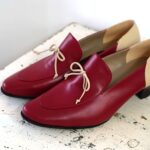 スリッポン　２トーン　リボン　オーダー靴